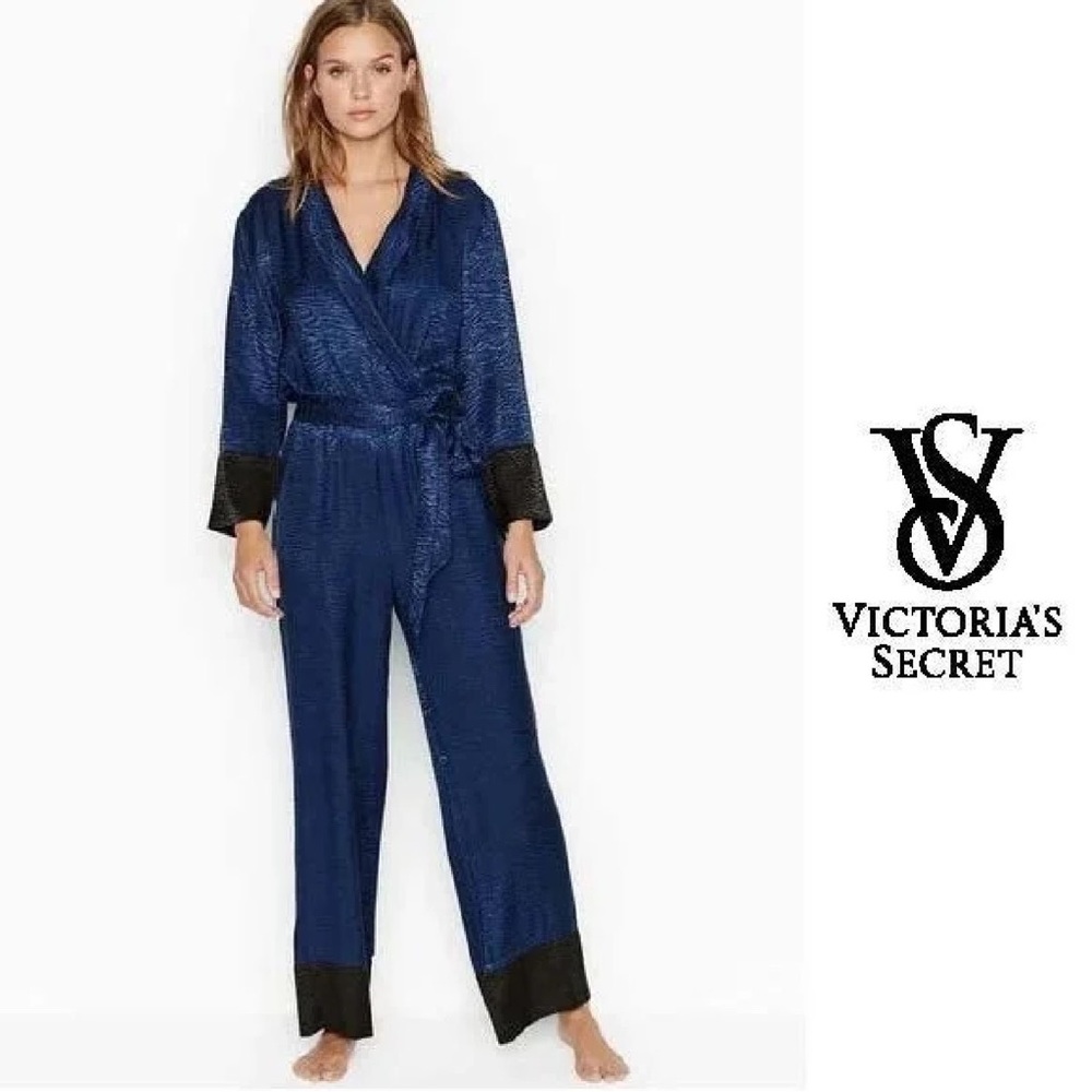 Victoria's Secret Luxe Zebra Print Satin Jumper Jumpsuit